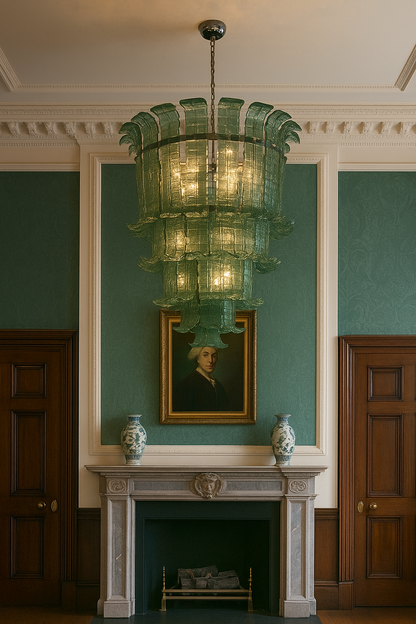 Murano Green Vintage French Chandelier