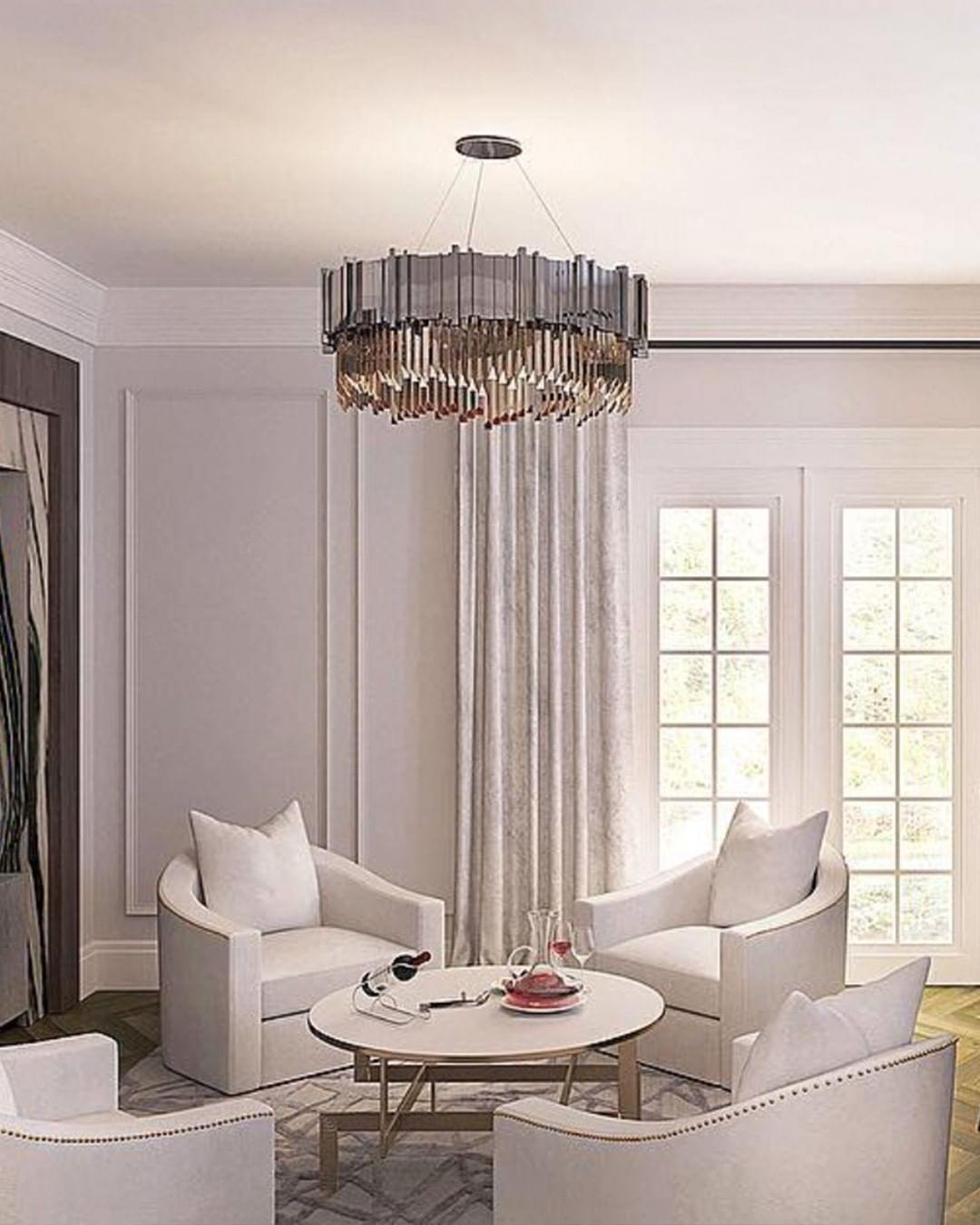 Crystaluxe™ Modern Round Crystal Ceiling Light