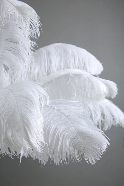 Ostrich Feather Brass Floor Lamp