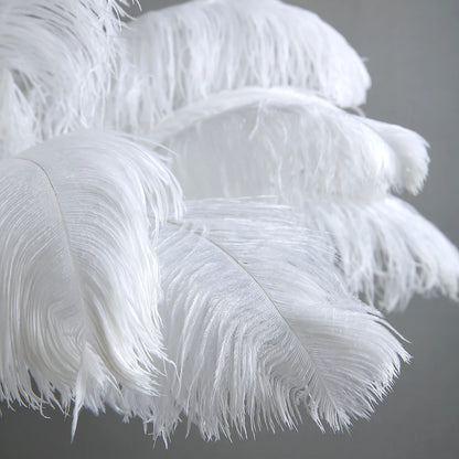 Ostrich Feather Brass Floor Lamp