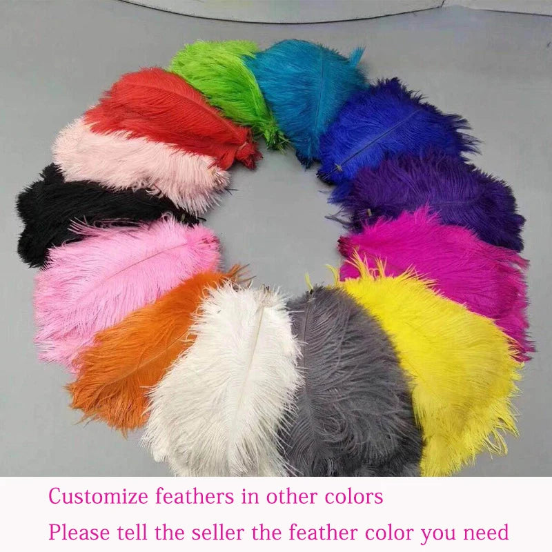 Ostrich Feather Brass Tabel Lamp