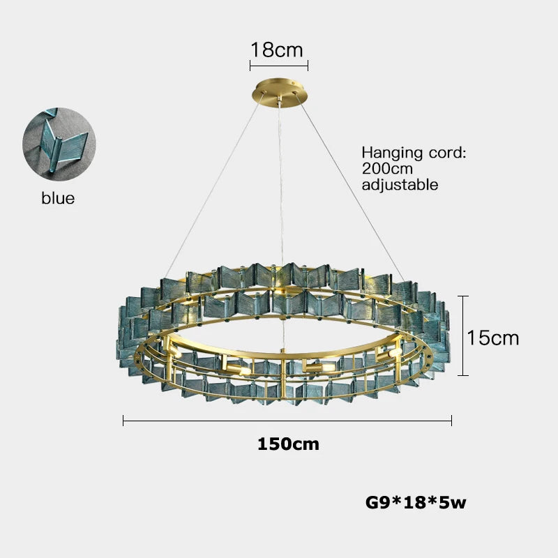 Marbella Blue Orbit Chandelier