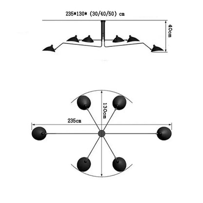 Vertex Orbit Spider Arm Ceiling light