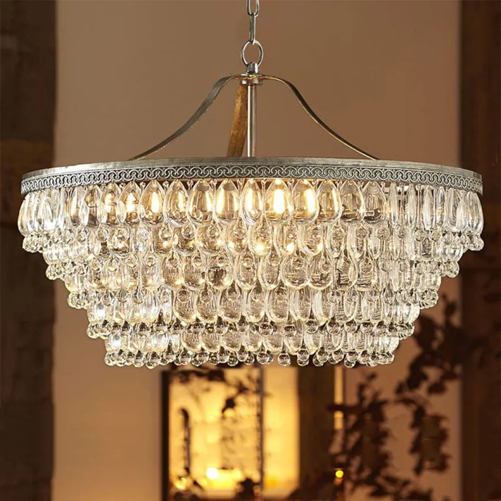 Retro Vintage Crystal Pendant Light.