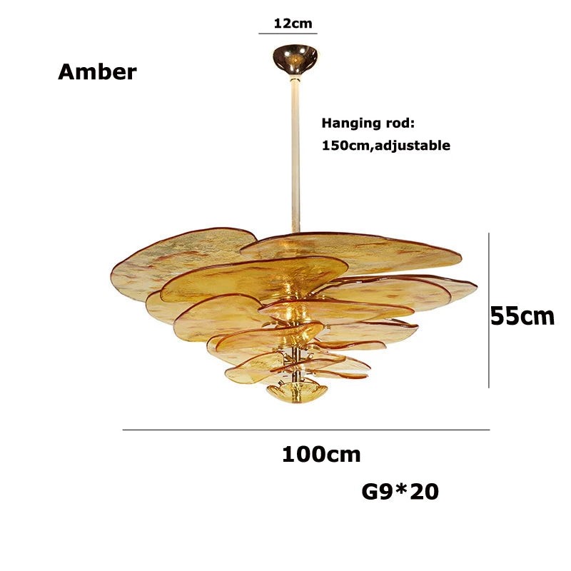Aurora PetalWave Art Glass Chandelier