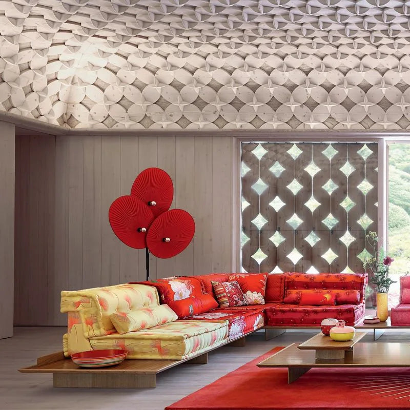 LumeFlair Nordic Red Bloom Floor Lamp