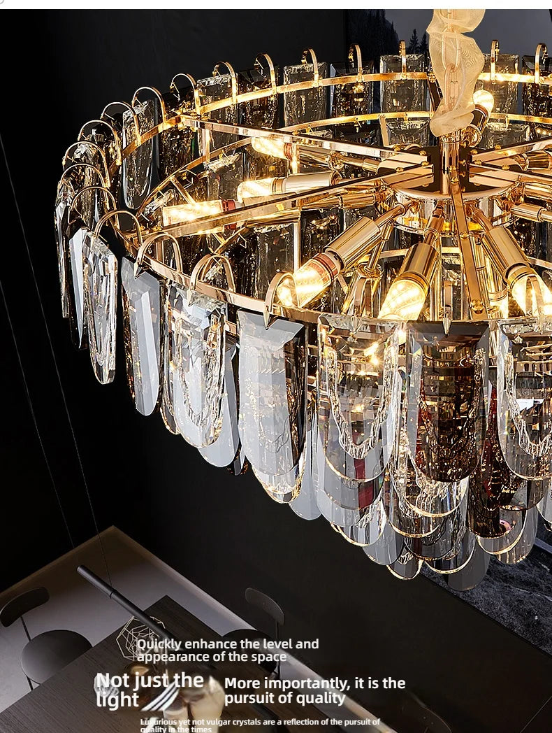 Lustro Cascade Crystal Feather Chandelier
