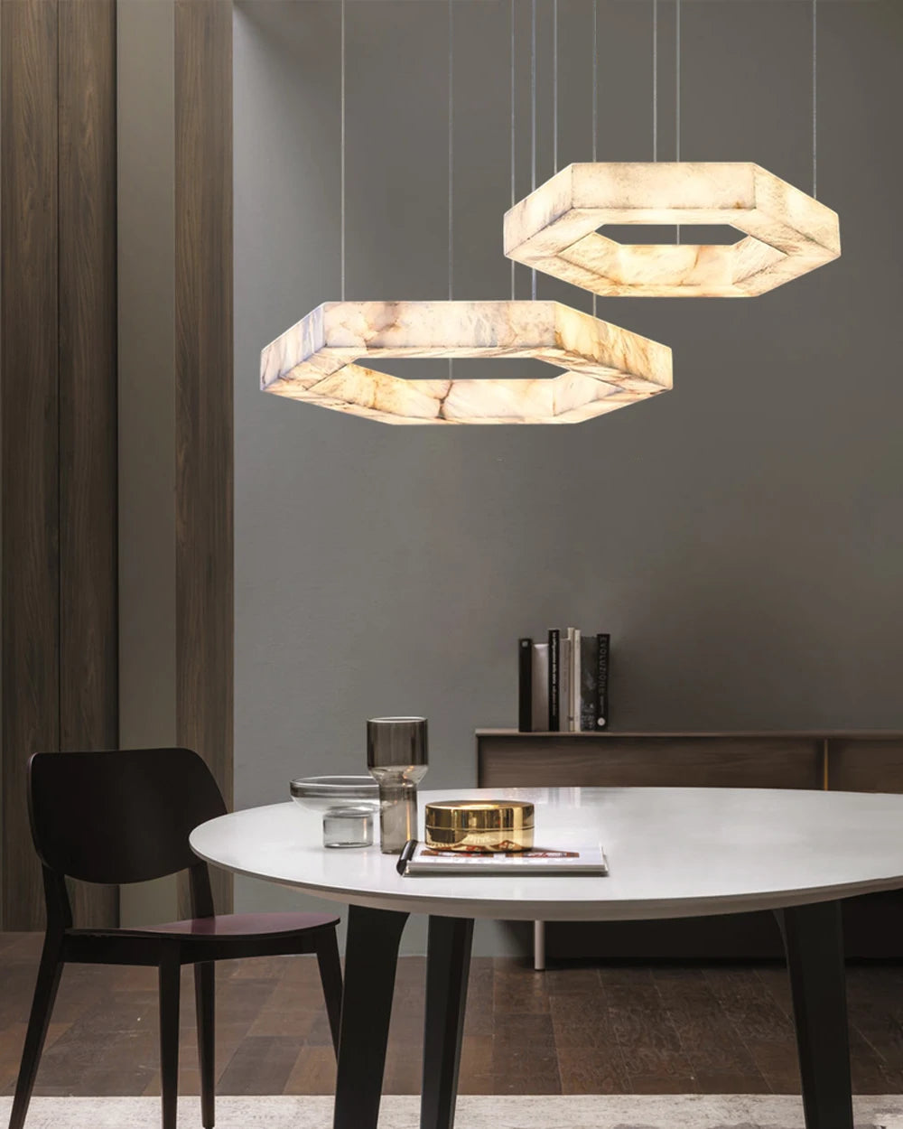 Marbelleza™ Hexagon Marble Chandelier