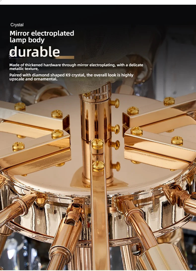 Lustro Cascade Crystal Feather Chandelier