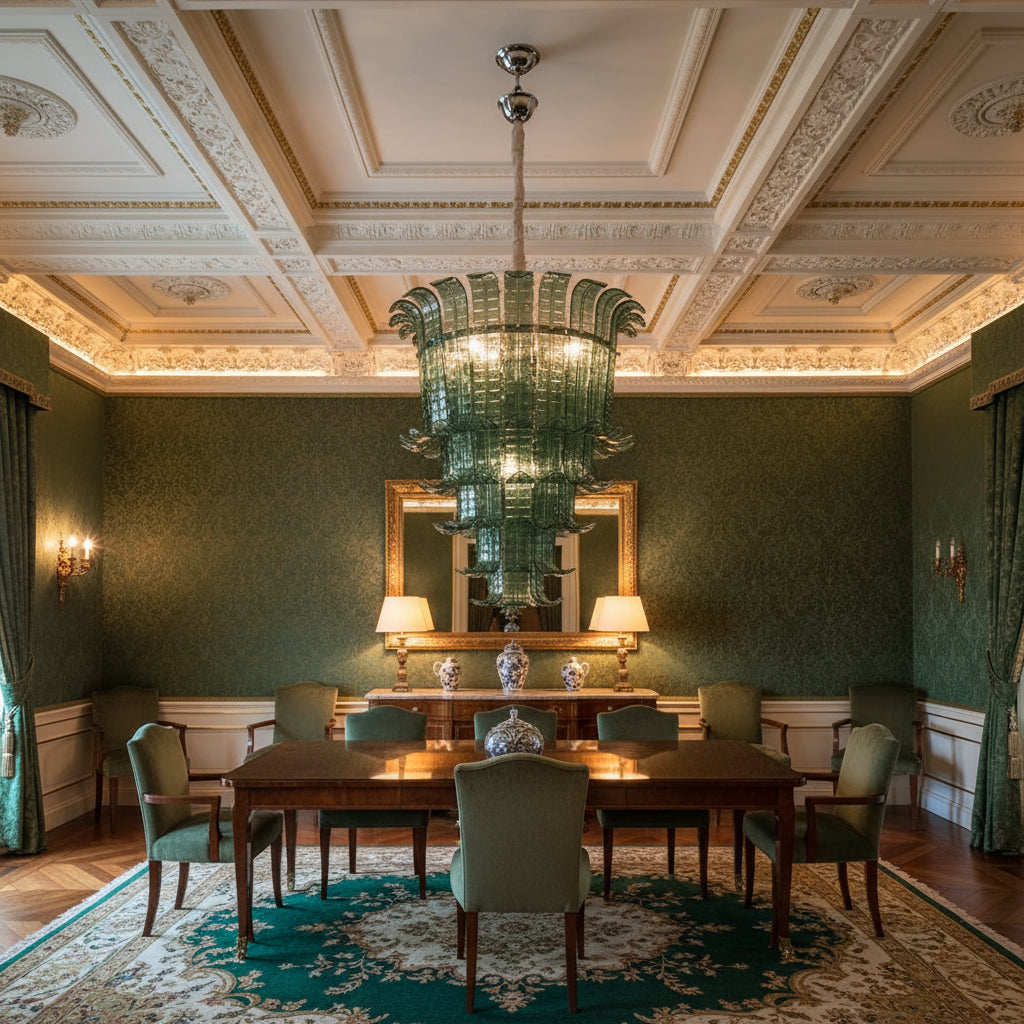 Murano Green Vintage French Chandelier