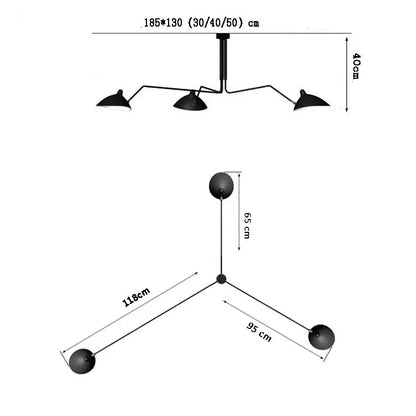 Vertex Orbit Spider Arm Ceiling light