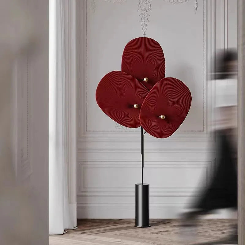 LumeFlair Nordic Red Bloom Floor Lamp