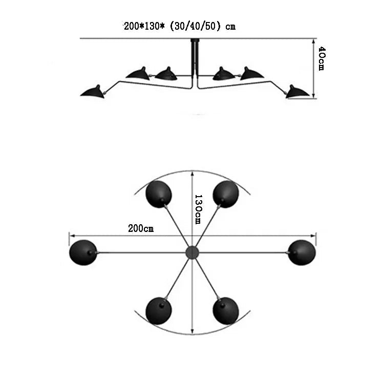 Vertex Orbit Spider Arm Ceiling light