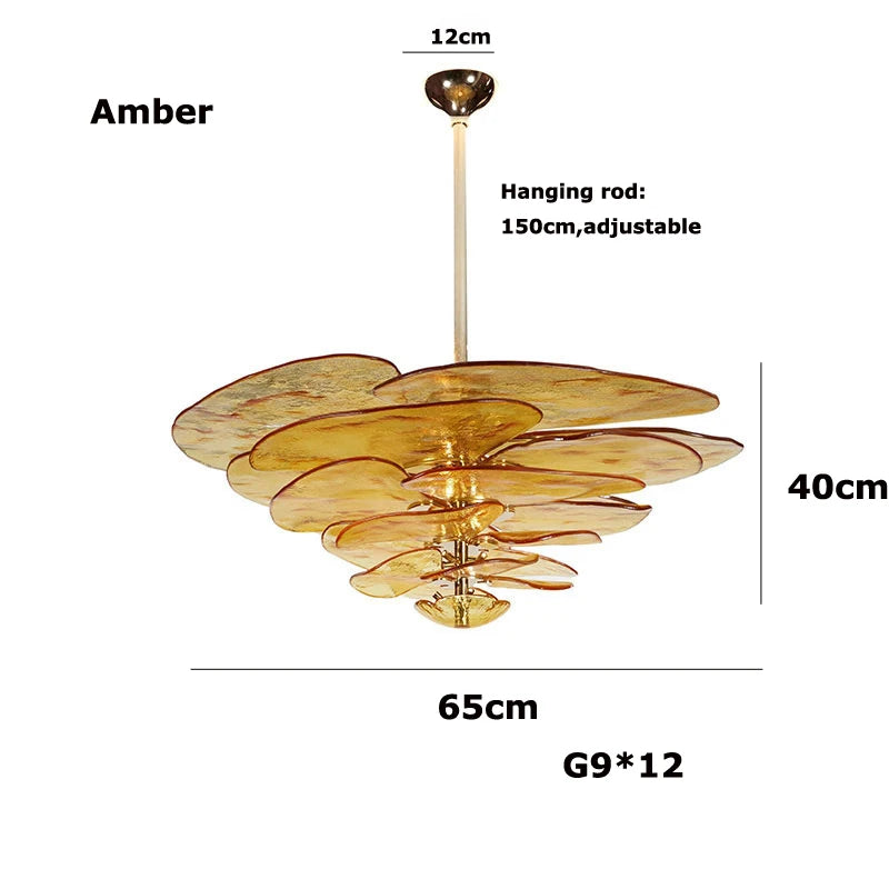 Aurora PetalWave Art Glass Chandelier