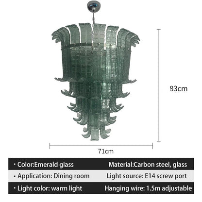 Murano Green Vintage French Chandelier