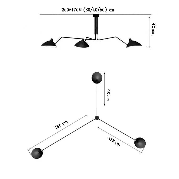 Vertex Orbit Spider Arm Ceiling light