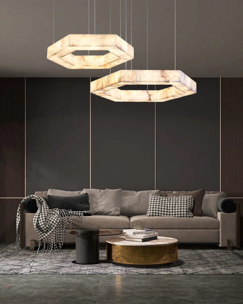 Marbelleza™ Hexagon Marble Chandelier
