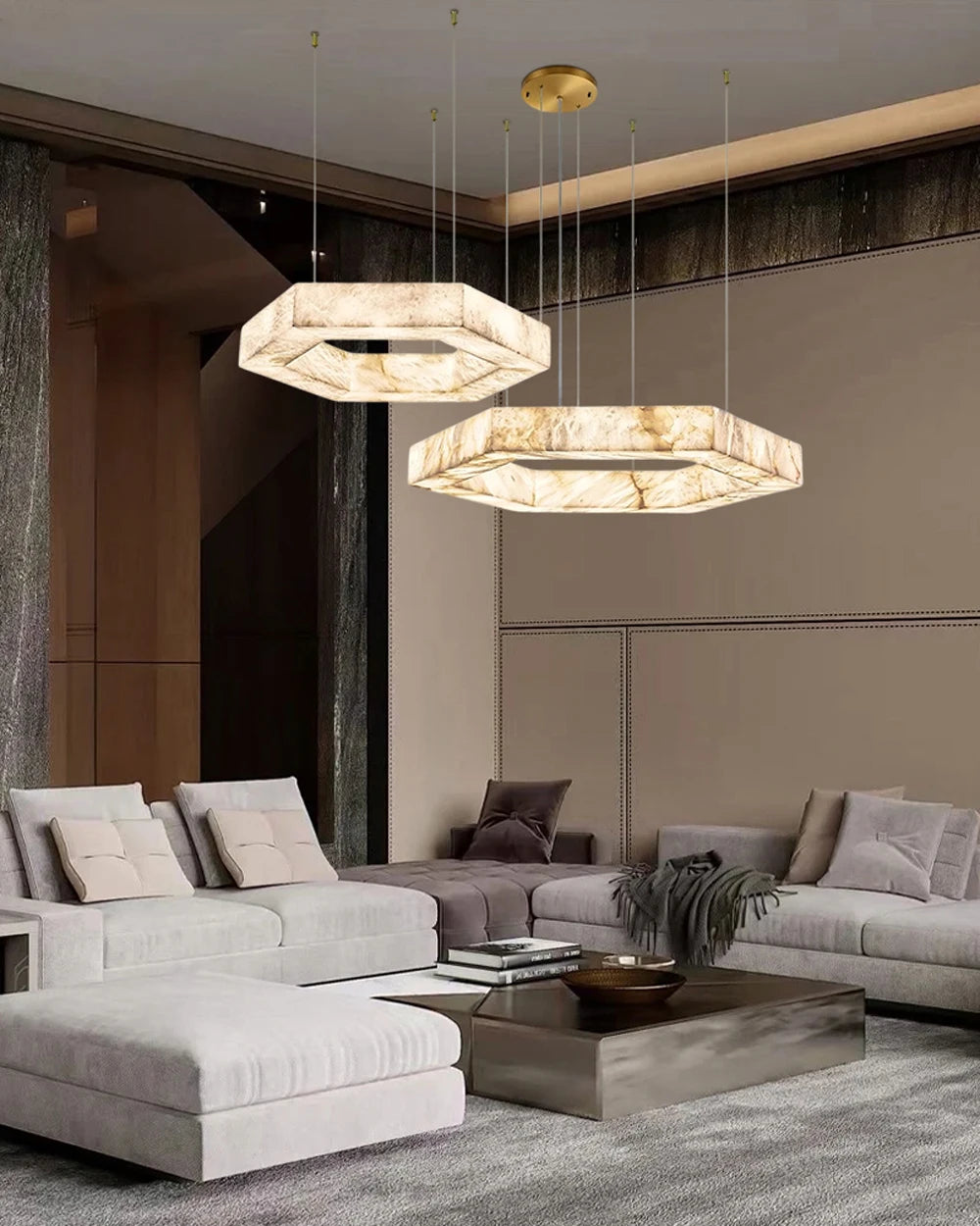 Marbelleza™ Hexagon Marble Chandelier