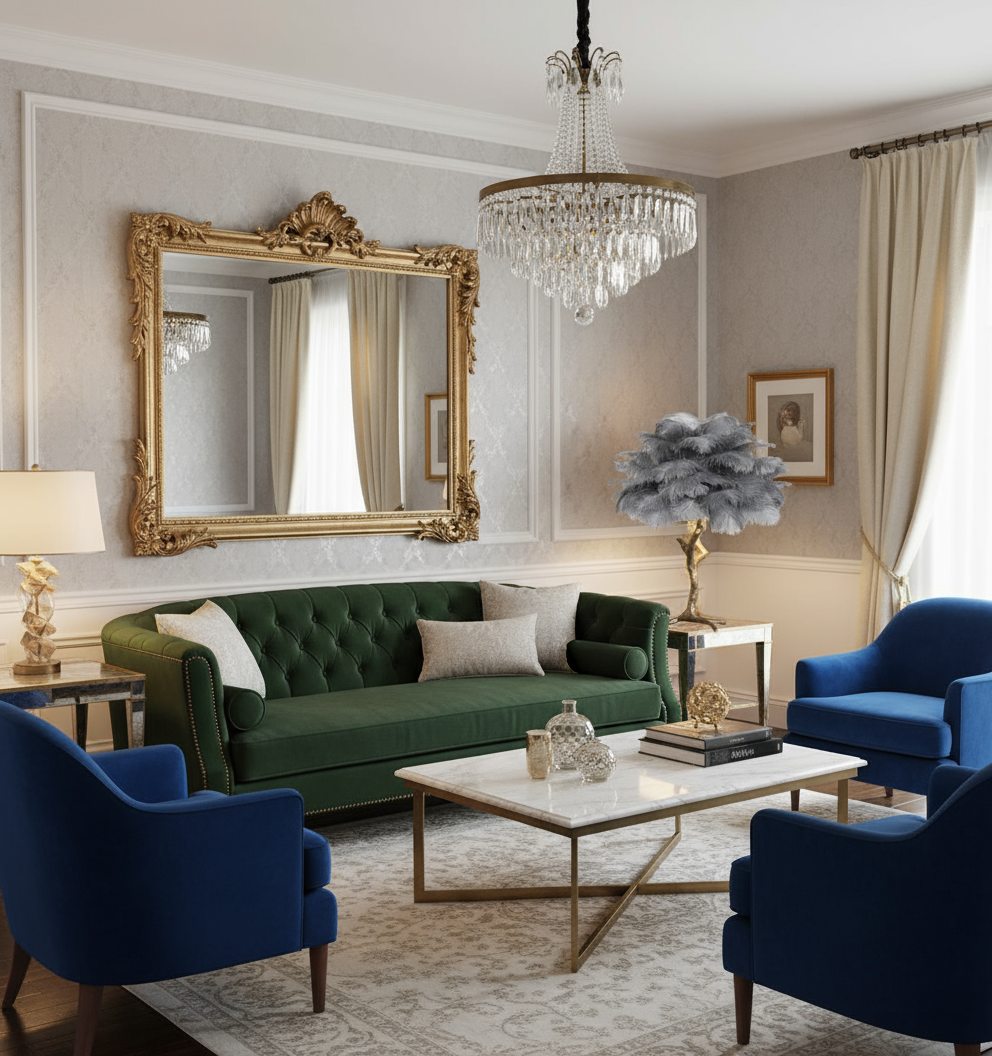 Ostrich Feather Brass Tabel Lamp