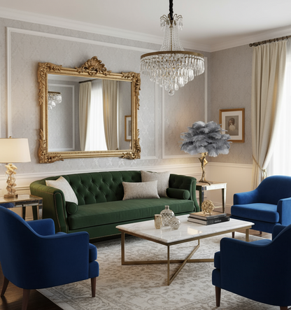 Ostrich Feather Brass Tabel Lamp