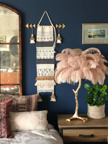 Ostrich Feather Brass Tabel Lamp