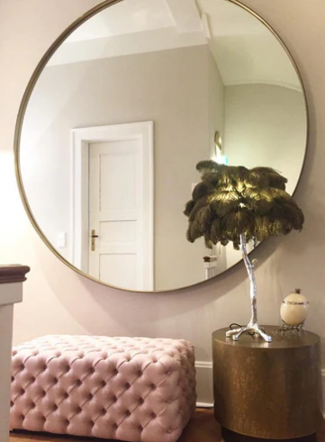 Ostrich Feather Brass Tabel Lamp