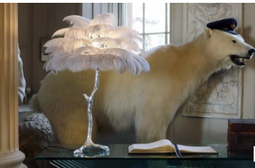 Ostrich Feather Brass Tabel Lamp