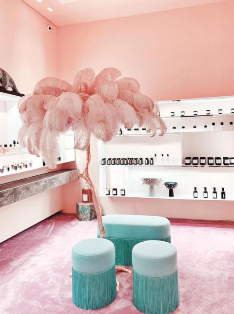 Ostrich Feather Brass Floor Lamp