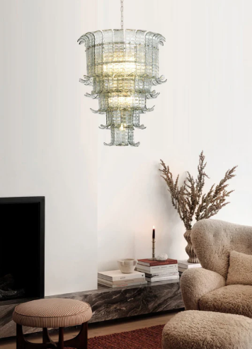 Murano Green Vintage French Chandelier