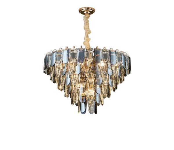 Lustro Cascade Crystal Feather Chandelier