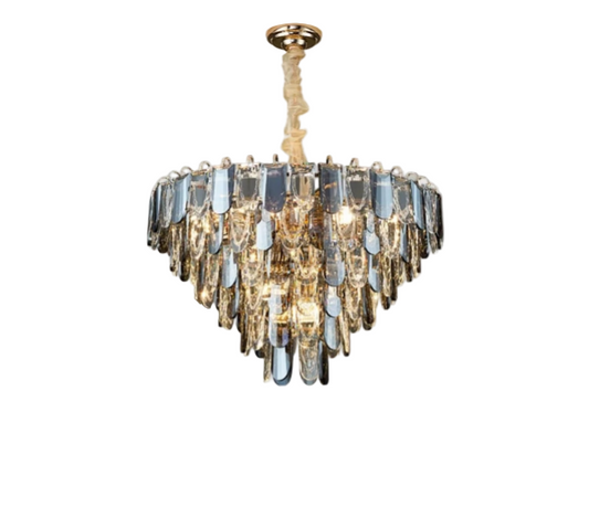 Lustro Cascade Crystal Feather Chandelier