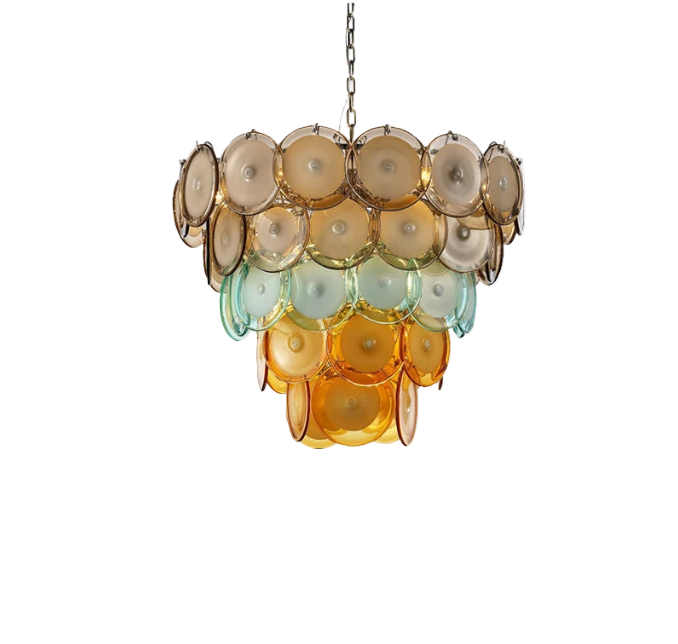 Aurora Disc Art Deco Crystal Chandelier