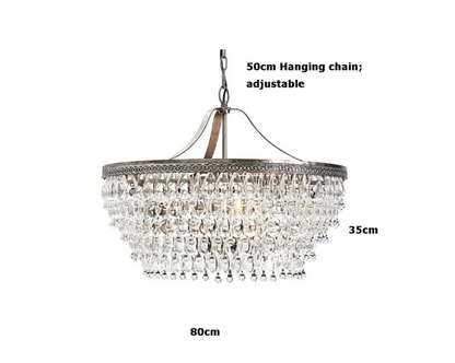 Retro Vintage Crystal Pendant Light.