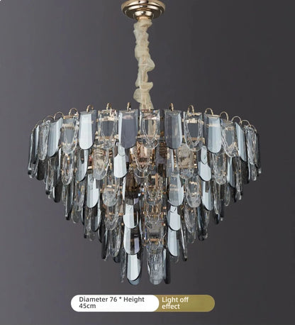 Lustro Cascade Crystal Feather Chandelier