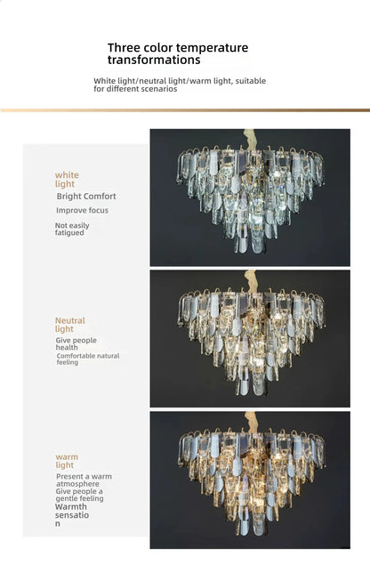 Lustro Cascade Crystal Feather Chandelier