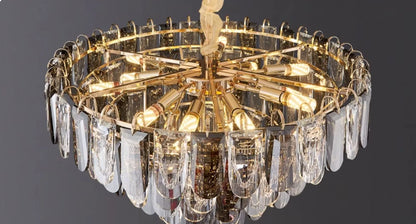 Lustro Cascade Crystal Feather Chandelier